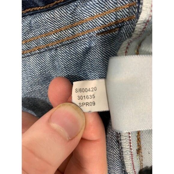 BANANA REPUBLIC Straight Fit 34x34 Distressed Denim Blue Jeans 5 Pockets 2009 - Picture 7 of 12